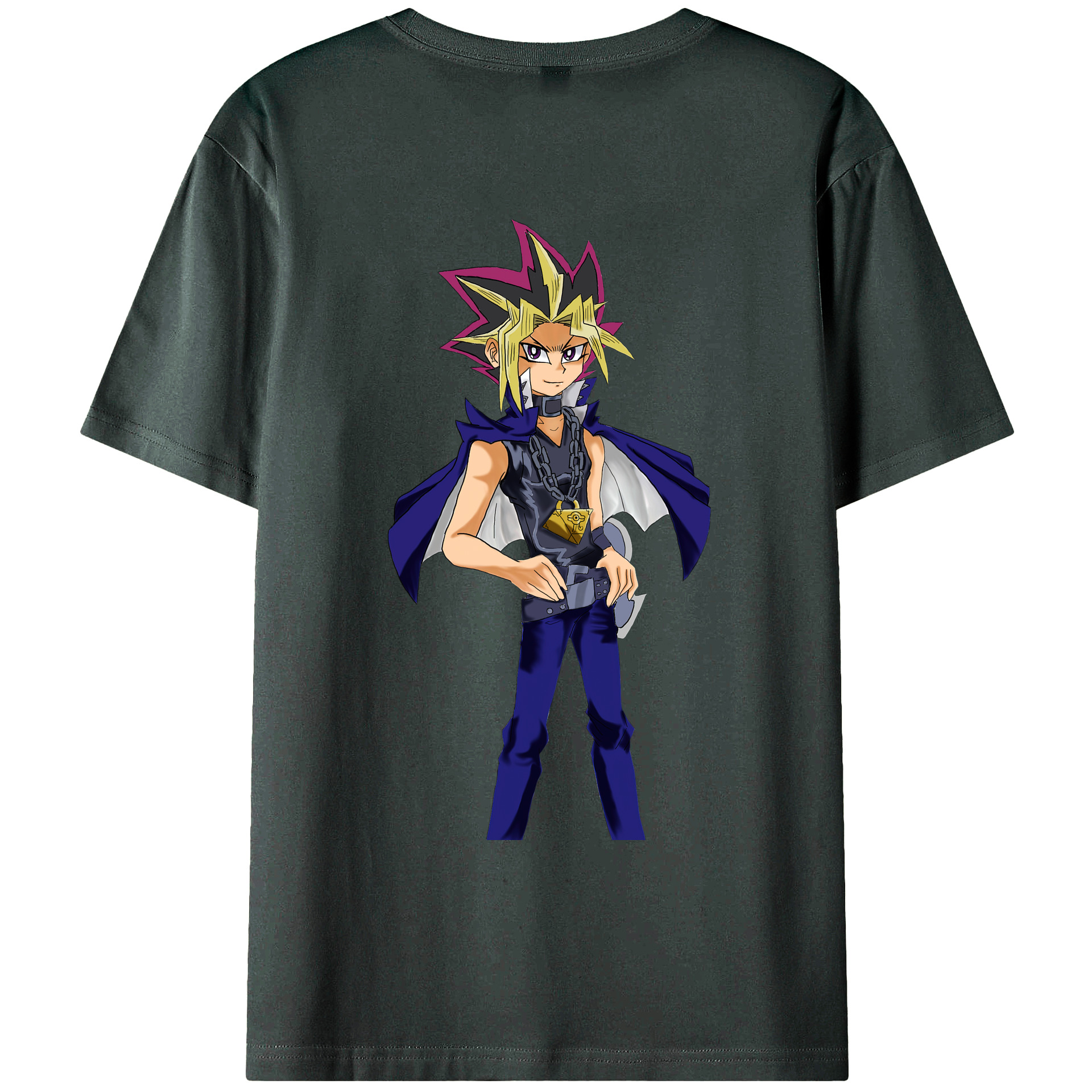 （画像用） 遊☆戯☆王 Yu-Gi-Oh! 綿100％ メンズ半袖Tシャツ（バックプリント） 通気性